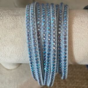 Elegant Blue Crystal Wrap Bracelet